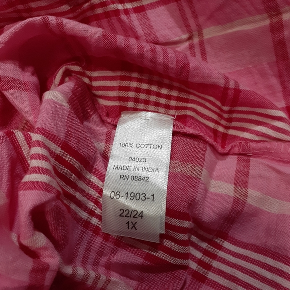 Only Necessities 90s Style Pink Plaid Pearlized Snap Front Maxi Dress 22… - Picture 7 of 14